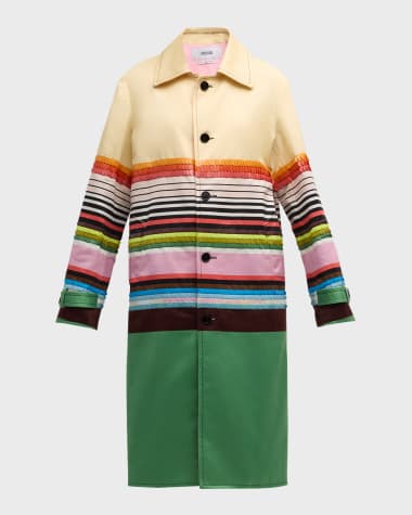 CHRISTOPHER JOHN ROGERS Cassette Stripes Sequin Embellished Car Coat