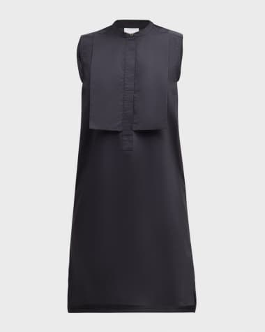 Foemina Selena Bib-Front Cotton Poplin Mini Dress