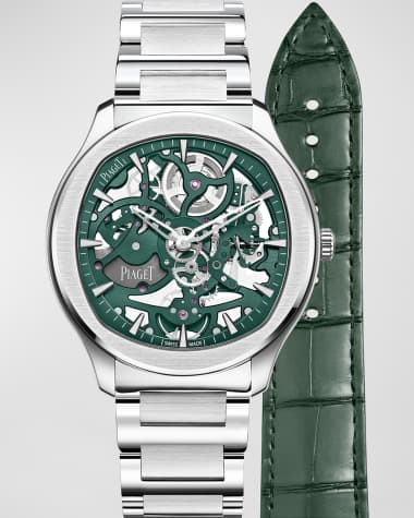 PIAGET Polo 42mm Stainless Steel Green Skeleton Watch