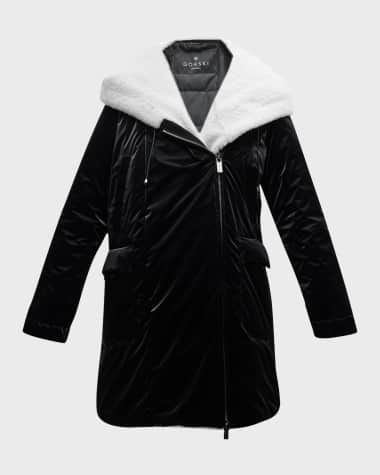 Gorski Asymmetric Quilted Parka With Shearling Lamb Trim
