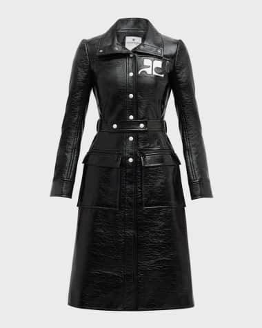 Courreges Reedition Vinyl Belted A-Line Trench Coat