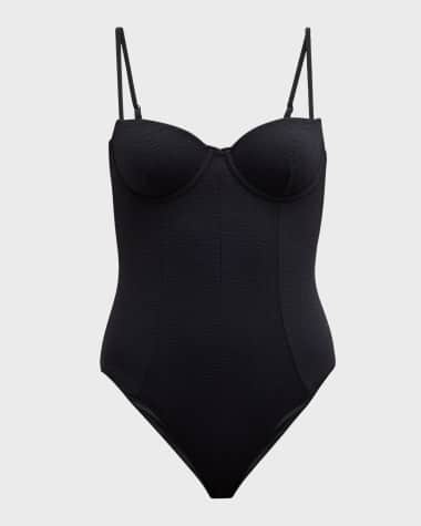 Onia Helena Textured Balconette One-Piece Swimsuit