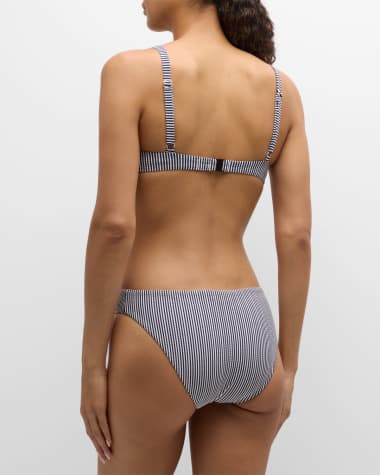 Onia Marilyn Striped Seersucker Bikini Top