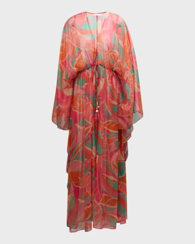 Ramy Brook Palm Printed Austin Caftan Coverup