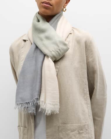 Faliero Sarti Tri-Color Gradient Modal & Cashmere Scarf