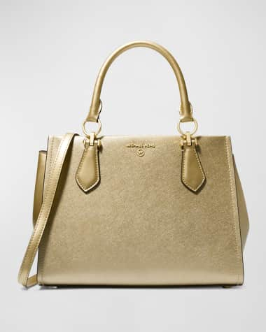 MICHAEL Michael Kors Marilyn Medium Metallic Leather Satchel Bag