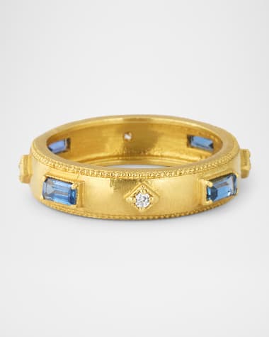 Tanya Farah Diamond and Blue Sapphire Eternity Ring