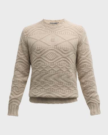 Corneliani Men's Geometric Cashmere Sweater
