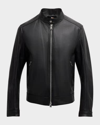 BOSS Men's Grained Leather Jacket