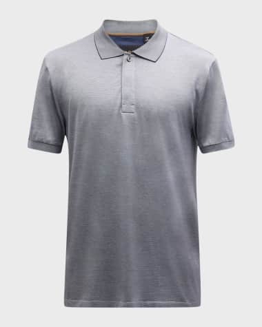 BOSS Camel Men's Cotton Micro-Stripe Polo Shirt
