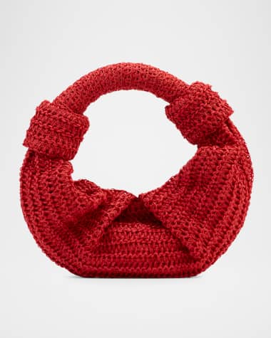 SIMONMILLER Lopsy Knot Straw Top-Handle Bag