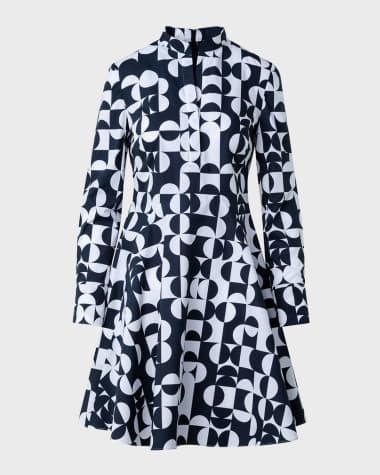 Akris punto Cotton Poplin Printed Shirtdress