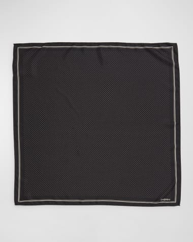 Saint Laurent Mini Polka-Dot Silk Square Scarf
