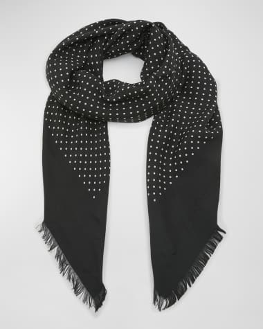 Saint Laurent Polka-Dot Modal-Blend Scarf