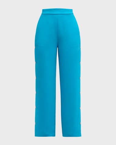 SIMONMILLER Zweeny Snap Straight-Leg Crepe Pants