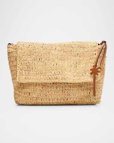 Manebi Summer Night Medium Raffia Crossbody Bag