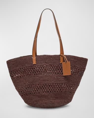 Manebi Woven Basket Tote Bag
