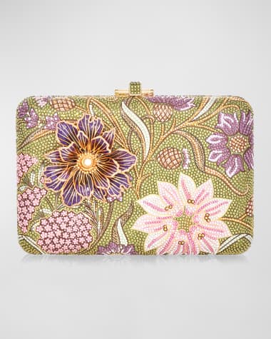 Judith Leiber Couture Dancing Floral Crystal Clutch Bag