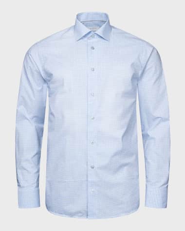 Eton Men's Contemporary Check Elevated Poplin Shirt