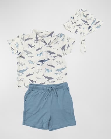 Angel Dear Boy's Sharks Printed 3-Piece Set, Size 6M-24M