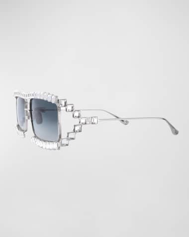 Anna-Karin Karlsson Crystal Boo Titanium Aviator Sunglasses