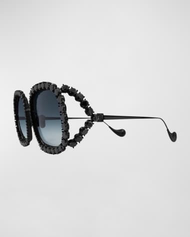 Anna-Karin Karlsson Starry Sky Black Mixed-Media Square Sunglasses