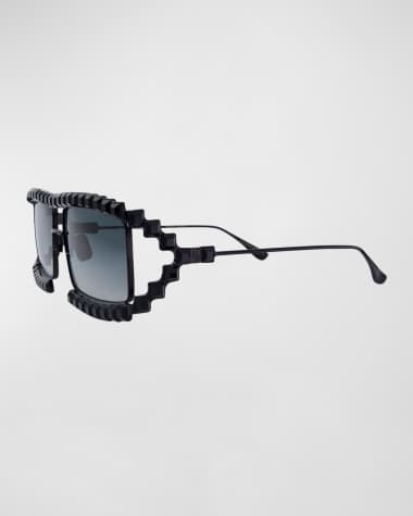 Anna-Karin Karlsson Crystal Boo Black Titanium Aviator Sunglasses