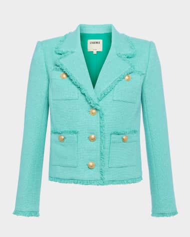 L'Agence Sylvia Metallic Tweed Jacket