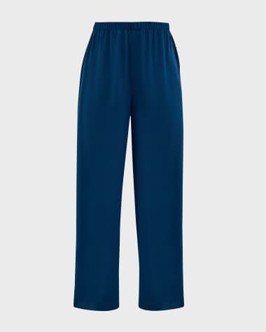 Eileen Fisher Cropped Straight-Leg Silk Pants