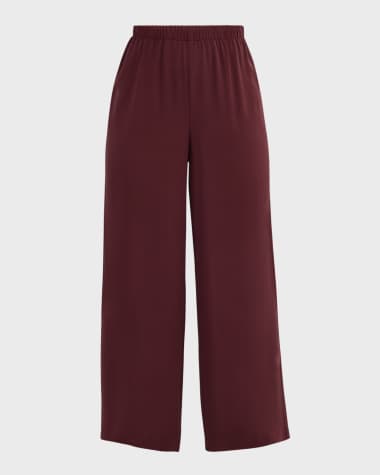 Eileen Fisher Cropped Straight-Leg Silk Pants