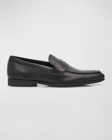 Tod's Men's Stamped-Logo Leather Penny Loafers