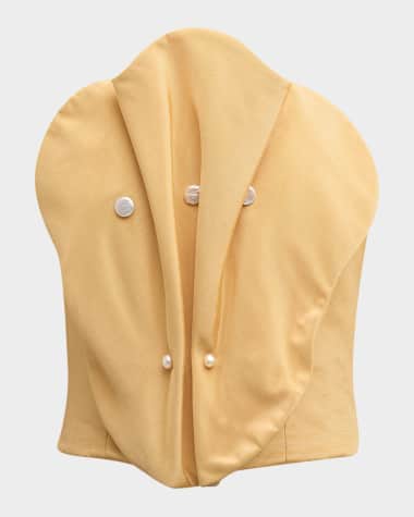 Hellessy Luis Beaded Scalloped Strapless Bustier Top