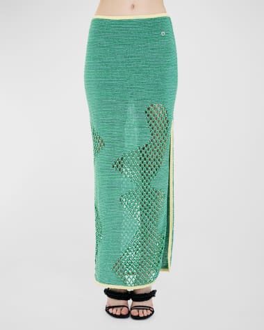 PH5 Rowan Open-Knit Maxi Slit Skirt