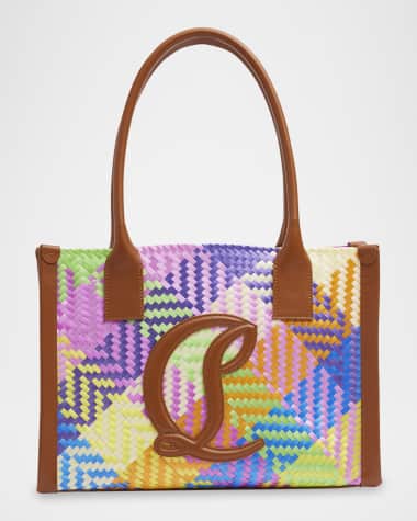 Christian Louboutin By My Side EW Small Tote in Woven Recycled Plastic