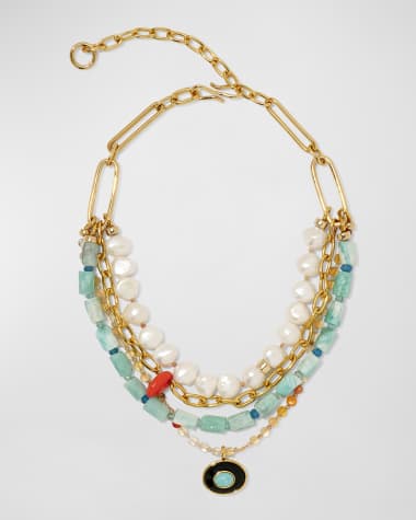 Lizzie Fortunato VIZCAYA NECKLACE IN SURF