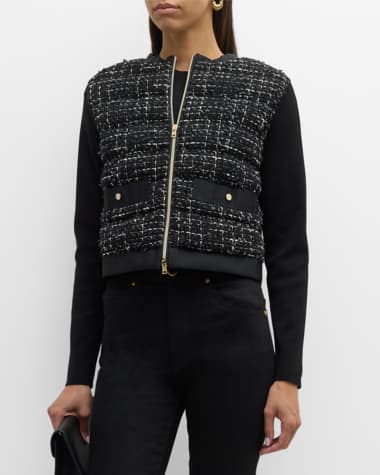 Herno Short Sequined Tweed Jacket