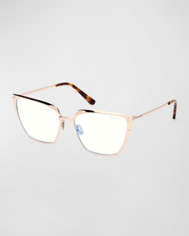 TOM FORD Blue Blocking Metal Cat-Eye Glasses