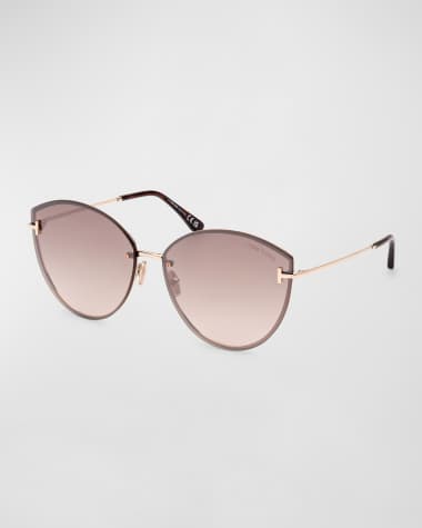 TOM FORD Evangeline Metal Cat-Eye Sunglasses