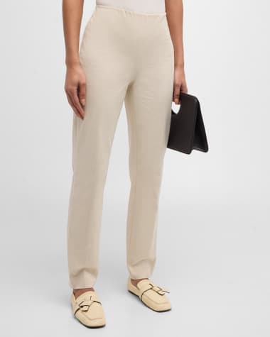 Lafayette 148 New York Stanton Tapered Stretch Cotton Ankle Pants