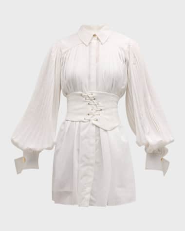 Acler Airlie Long-Sleeve Corset Mini Dress