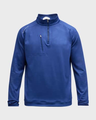 Peter Millar Men's Verge Logo Camo Performance Quarter-Zip Sweater