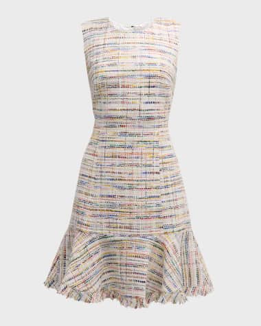 Kobi Halperin Roe Sleeveless Tweed Midi Dress