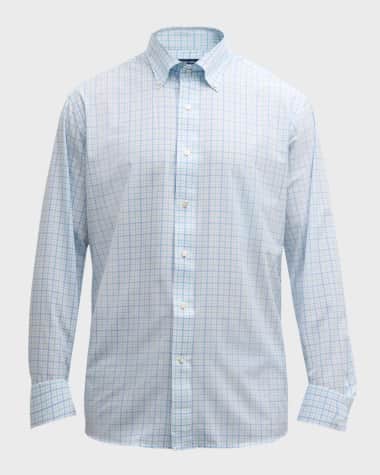 Peter Millar Men's Rollins Performance Check Sport Shirt