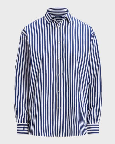 Polo Ralph Lauren Relaxed-Fit Contrast-Stripe Cotton Shirt