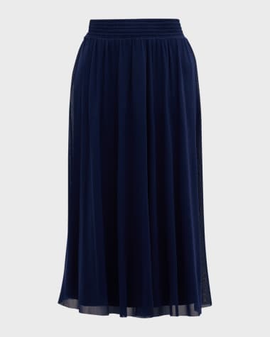 Fuzzi A-Line Tulle Midi Skirt