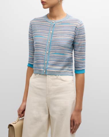Marella Lodola3 Striped Button-Down Sweater