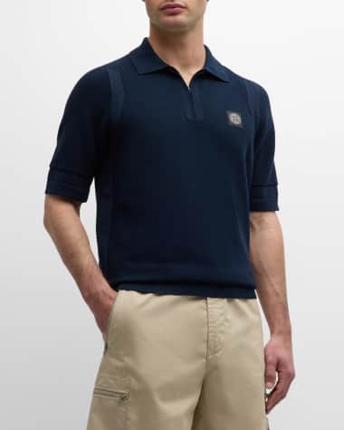 Stone Island Men's Waffle Knit Polo Shirt