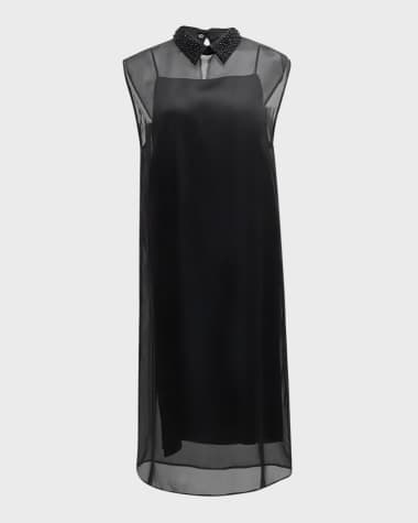 FABIANA FILIPPI Sleeveless Bead-Embellished Organza Midi Dress