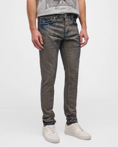 PURPLE BRAND Marron Camouflage Imprimé Slim Fit Stretch 34 Jeans Hommes Neuf