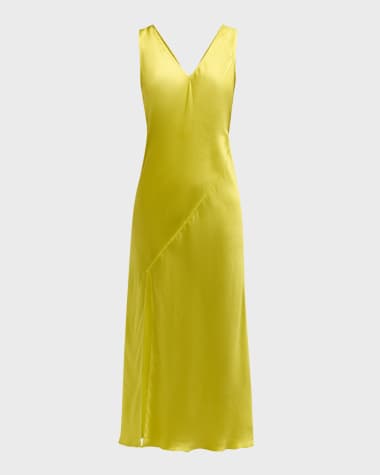 ATM Anthony Thomas Melillo Silk Charmeuse Bias Sleeveless Midi Dress